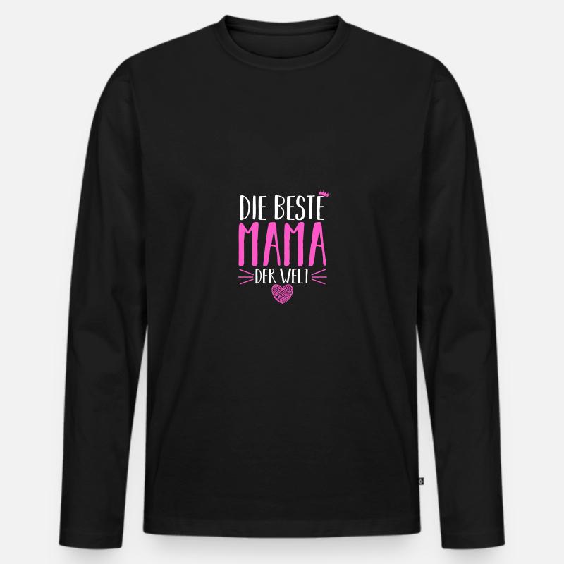 Beste Mama Der Welt - Männer Premium Bio Langarmshirt - Schwarz