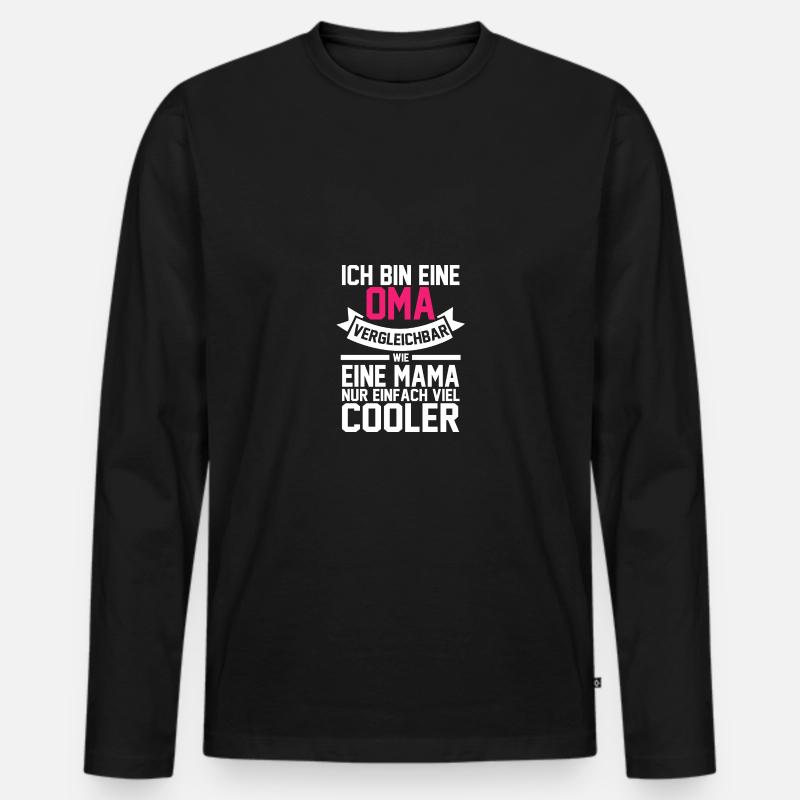 Großmutter Oma - Männer Premium Bio Langarmshirt - Schwarz