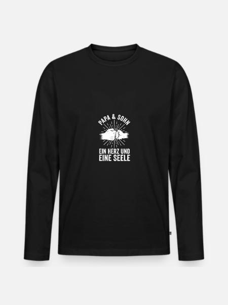 Father Dad And Son - Men's Premium Organic Long Sleeve Shirt - black