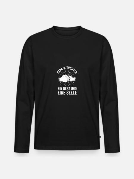 Father Dad And Daughter - Men's Premium Organic Long Sleeve Shirt - black