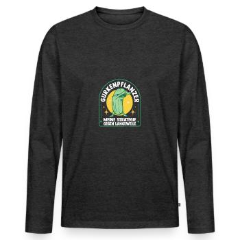 Jardinier Concombre Jardin fermier - T-shirt manches longues Premium bio Homme - anthracite chiné - Devant - Nico (187cm)
