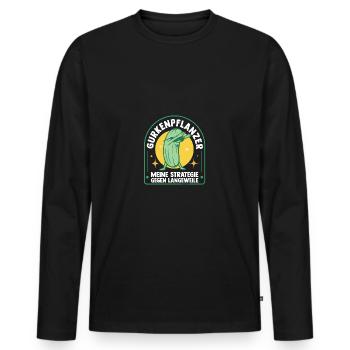 Gardener Cucumber Farmer Garden - Men's Premium Organic Long Sleeve Shirt - black - Front - Nico (187cm)