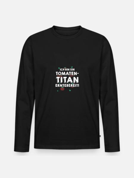 Gärtner Tomate Bauer Garten - Männer Premium Bio Langarmshirt - Schwarz