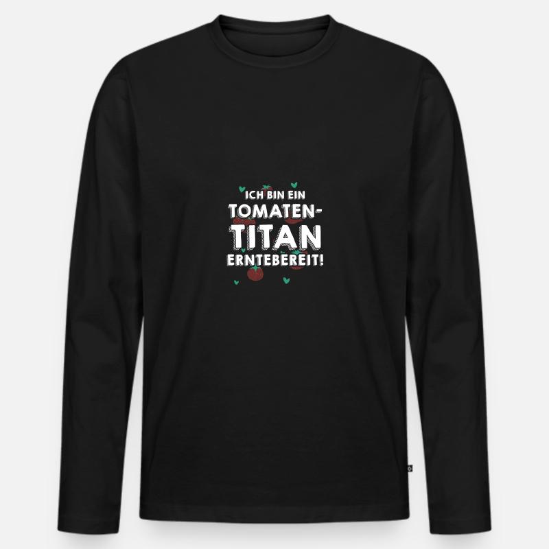 Gärtner Tomate Bauer Garten - Männer Premium Bio Langarmshirt - Schwarz