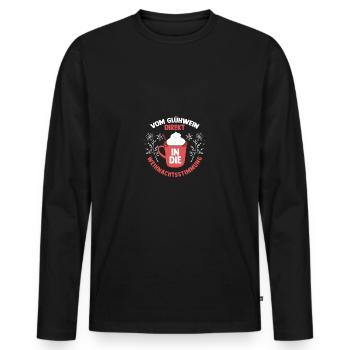 Santa Claus Christmas Party Christmas Mulled Wine - Men's Premium Organic Long Sleeve Shirt - black - Front - Nico (187cm)