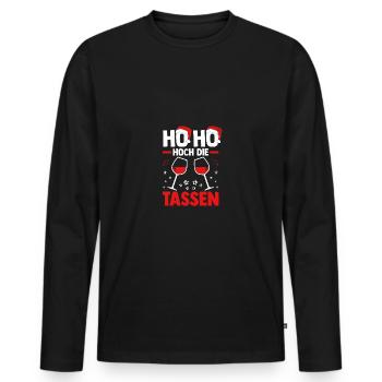 Santa Claus Christmas Party Christmas Mulled Wine - Men's Premium Organic Long Sleeve Shirt - black - Front - Nico (187cm)