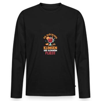 Santa Claus Christmas Party Christmas Mulled Wine - Men's Premium Organic Long Sleeve Shirt - black - Front - Nico (187cm)