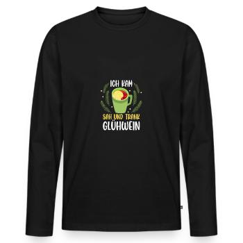 Santa Claus Christmas Party Christmas Mulled Wine - Men's Premium Organic Long Sleeve Shirt - black - Front - Nico (187cm)