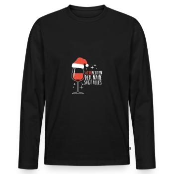 Santa Claus Christmas Party Christmas Mulled Wine - Men's Premium Organic Long Sleeve Shirt - black - Front - Nico (187cm)