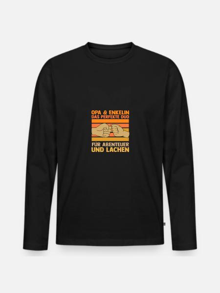 Papi et petit-fils - T-shirt manches longues Premium bio Homme - noir