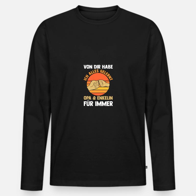 Opa Und Enkelin - Männer Premium Bio Langarmshirt - Schwarz