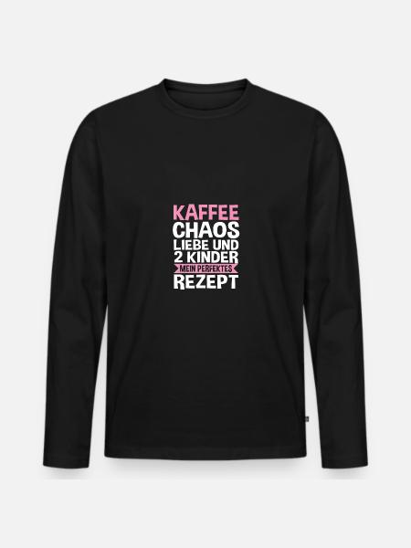 Mom of 2 children - Men's Premium Organic Long Sleeve Shirt - black
