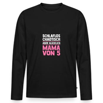 Mom of 5 children - Men's Premium Organic Long Sleeve Shirt - black - Front - Nico (187cm)