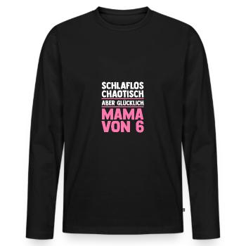 Mom of 6 children - Men's Premium Organic Long Sleeve Shirt - black - Front - Nico (187cm)