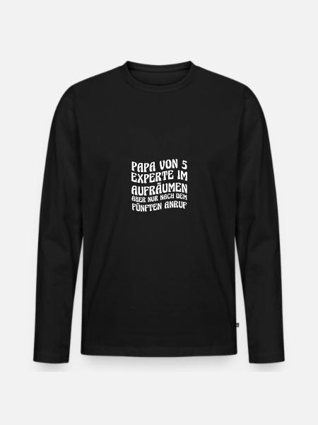 Dad of 5 children - Men's Premium Organic Long Sleeve Shirt - black