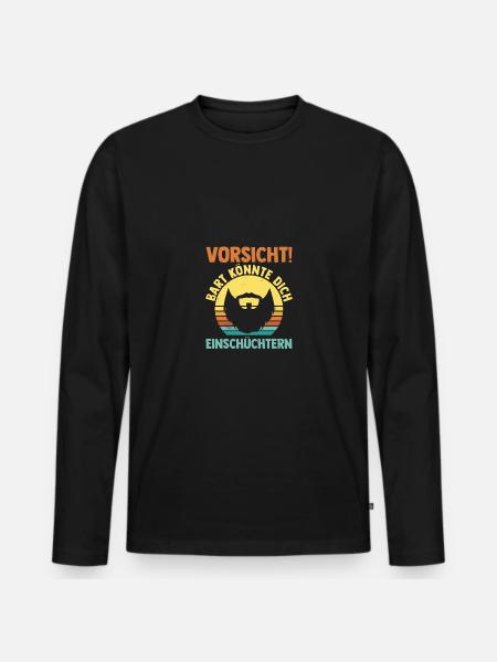 Bearded Bearded Beard - Men's Premium Organic Long Sleeve Shirt - black