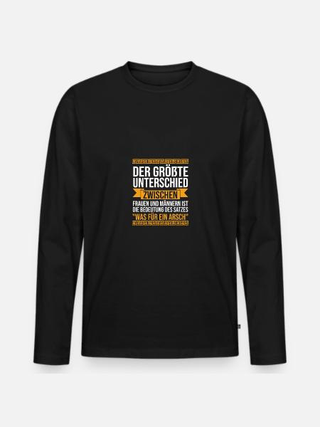 Størrelsesforskellen mellem kvinder og mænd - Premium økologisk langærmet T-shirt til mænd - sort