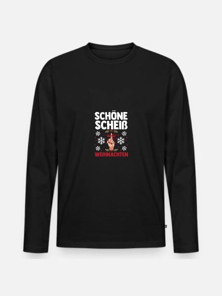 Santa Claus Beautiful Shit Christmas - Men's Premium Organic Long Sleeve Shirt - black