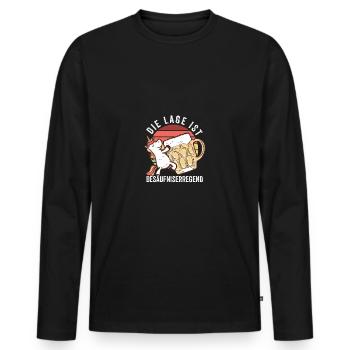 The location is drunken beer unicorn - Men's Premium Organic Long Sleeve Shirt - black - Front - Nico (187cm)