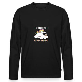 Die Lage Ist Besäufniserregend Einhorn - Männer Premium Bio Langarmshirt - Schwarz - Vorne - Nico (187cm)