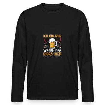 Costume de carnaval Bière Carnaval Carnaval - T-shirt manches longues Premium bio Homme - noir - Devant - Nico (187cm)