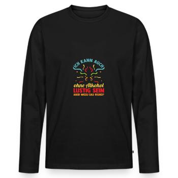 Costume de carnaval Bière Carnaval Carnaval - T-shirt manches longues Premium bio Homme - noir - Devant - Nico (187cm)
