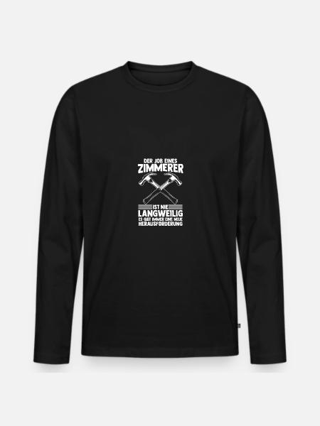 Zimmermann Zimmerer - Männer Premium Bio Langarmshirt - Schwarz
