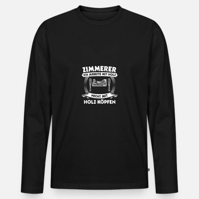 Zimmermann Zimmerer - Männer Premium Bio Langarmshirt - Schwarz