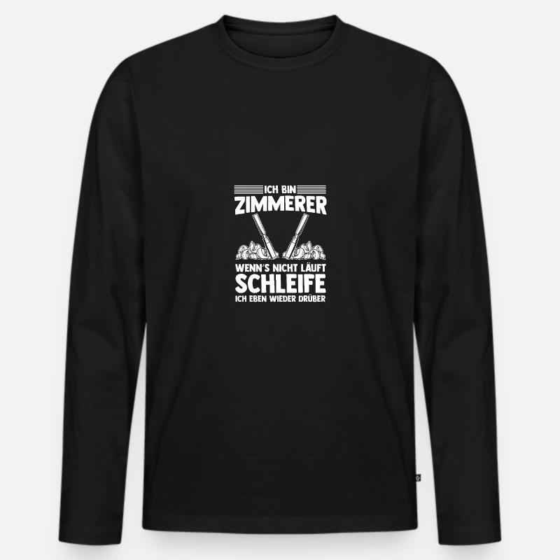 Zimmermann Zimmerer - Männer Premium Bio Langarmshirt - Schwarz