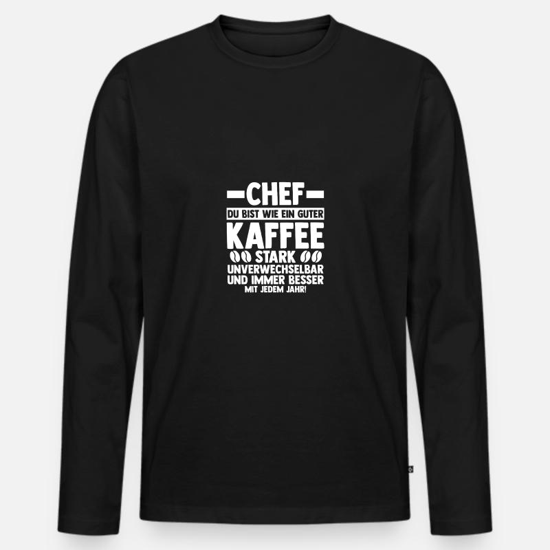 Chef Gruppenleiter Teamleiter Vorgesetzter - Männer Premium Bio Langarmshirt - Schwarz