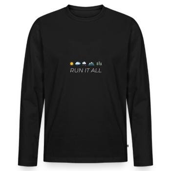 Course à pied Marathon Semi-Marathon Jogging Coureurs - T-shirt manches longues Premium bio Homme - noir - Devant - Nico (187cm)
