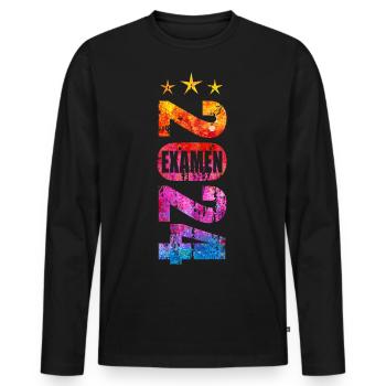 Examen 2024 - Männer Premium Bio Langarmshirt - Schwarz - Vorne - Nico (187cm)
