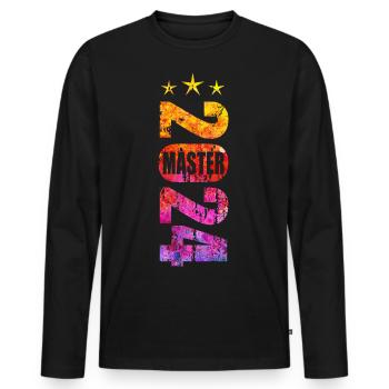 Master 2024 - Männer Premium Bio Langarmshirt - Schwarz - Vorne - Nico (187cm)