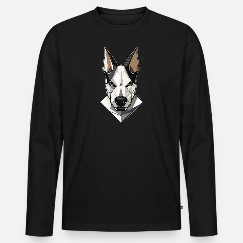 Bullterrier - Männer Premium Bio Langarmshirt - Schwarz