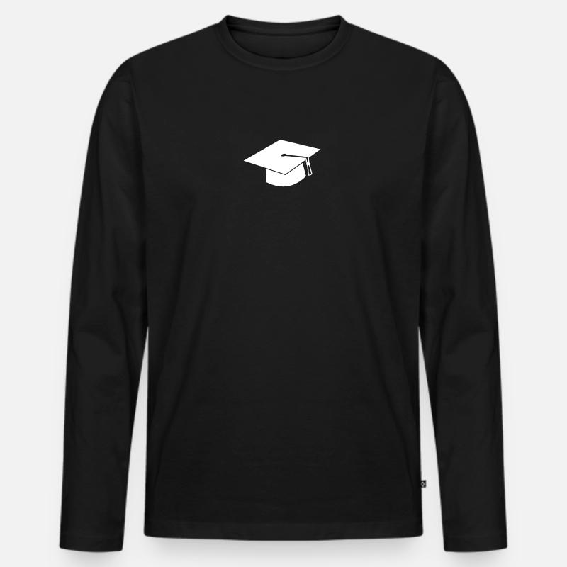 Student - Männer Premium Bio Langarmshirt - Schwarz