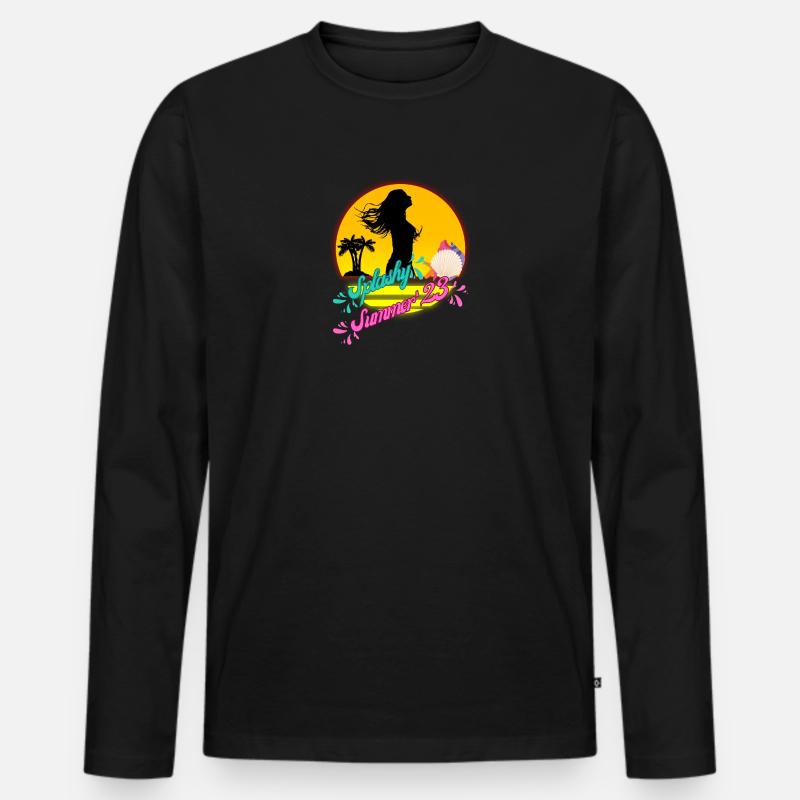 Splashy Summer 2023 - Männer Premium Bio Langarmshirt - Schwarz
