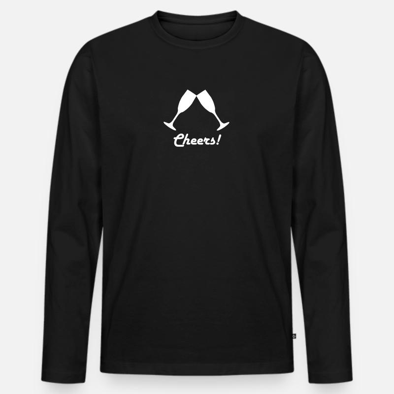 Cheers - Männer Premium Bio Langarmshirt - Schwarz