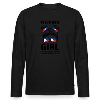 Philippinisch Filipino Philippinisches Geschenk - Männer Premium Bio Langarmshirt - Schwarz - Vorne - Nico (187cm)