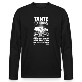 Tante & Nichte Familie Nichte Geschenk - Männer Premium Bio Langarmshirt - Schwarz - Vorne - Nico (187cm)