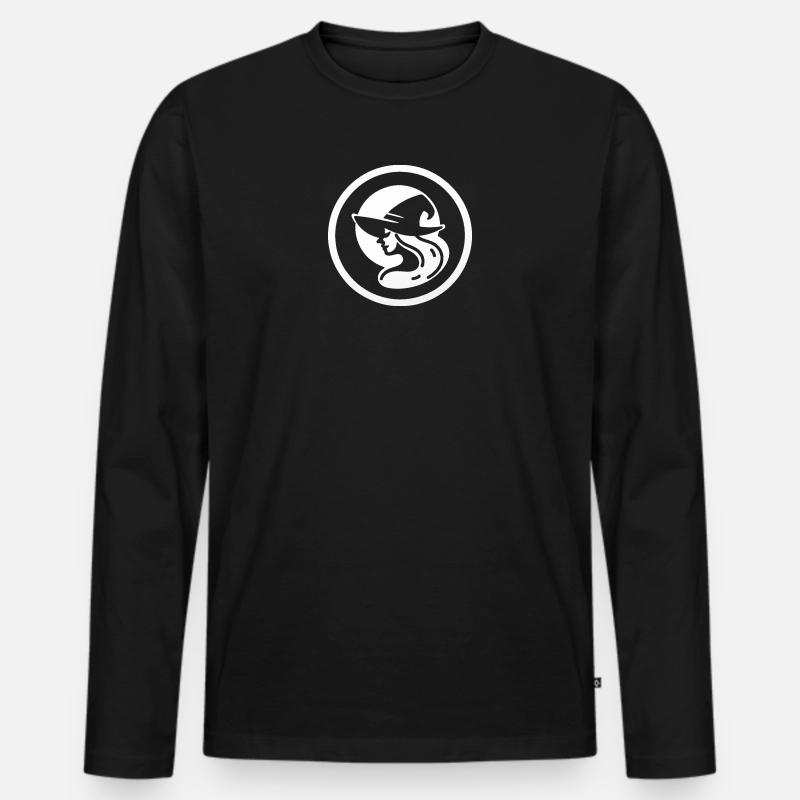 Hexe Halloween - Männer Premium Bio Langarmshirt - Schwarz