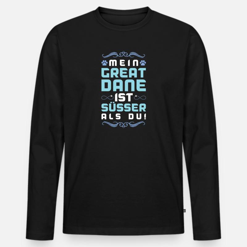 great dane hund spruch - Männer Premium Bio Langarmshirt - Schwarz
