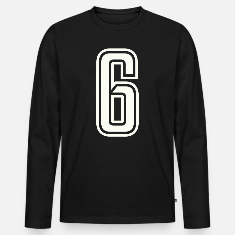 6 - Männer Premium Bio Langarmshirt - Schwarz