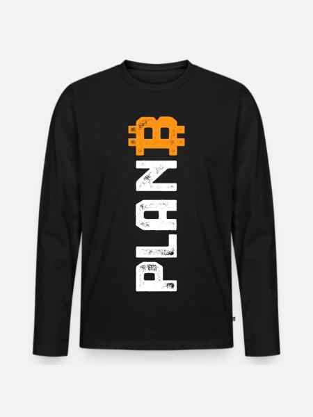 Bitcoin - Plan B - Cadeau crypto - T-shirt manches longues Premium bio Homme - noir