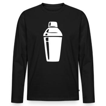 Barman de cadeaux Shaker Shaker Cocktail Bar - T-shirt manches longues Premium bio Homme - noir - Devant - Nico (187cm)