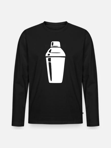 Cocktail Shaker Cocktail Bar Gift Bartender - Men's Premium Organic Long Sleeve Shirt - black