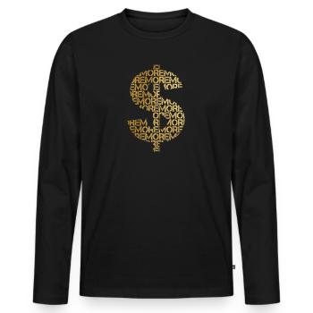DOLLAR - Men's Premium Organic Long Sleeve Shirt - black - Front - Nico (187cm)