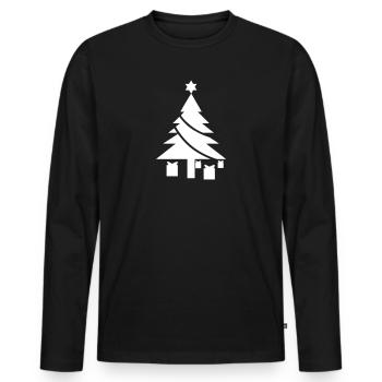 Weihnachtsbaum 2 - Männer Premium Bio Langarmshirt - Schwarz - Vorne - Nico (187cm)