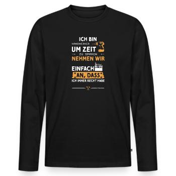 Ich Bin Handwerker Um Zeit Zu Sp... - Männer Premium Bio Langarmshirt - Schwarz - Vorne - Nico (187cm)