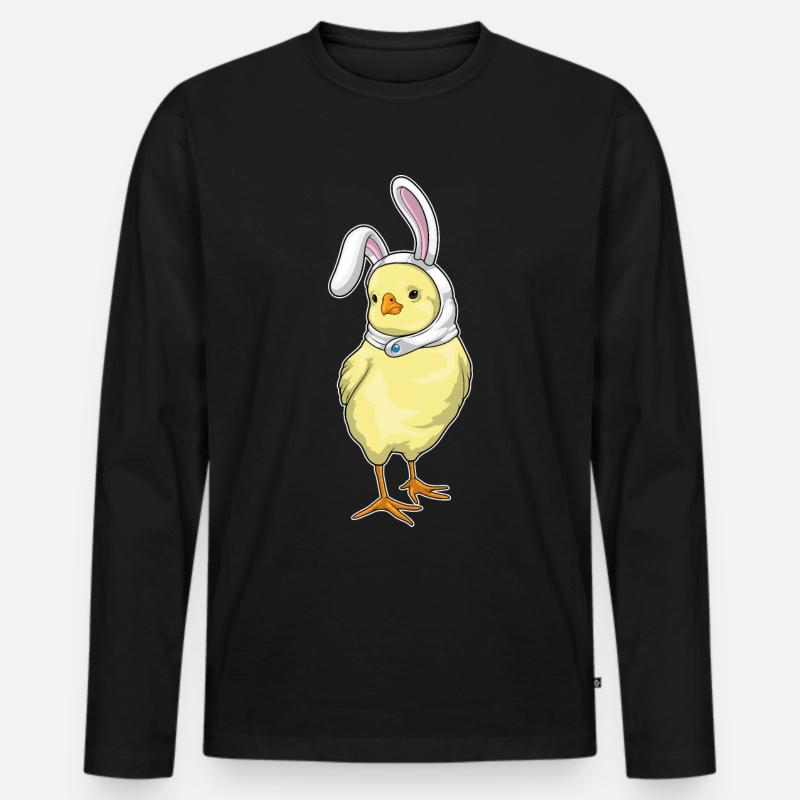 Chick Bunny Easter - Men's Premium Organic Long Sleeve Shirt - black
