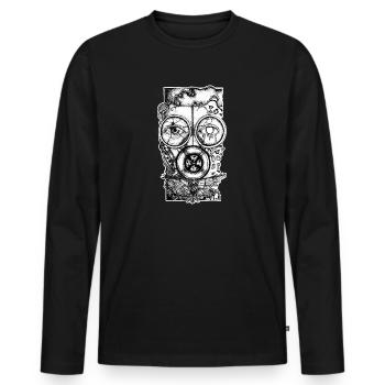 Masque à gaz Masque à gaz Toxique Fin du monde - T-shirt manches longues Premium bio Homme - noir - Devant - Nico (187cm)